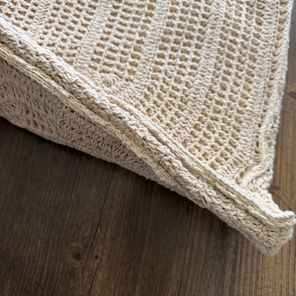 Universal Thread Crochet Tote Bag Cream Boho Open Knit Shoulder Bag Cottagecore - Picture 4 of 9